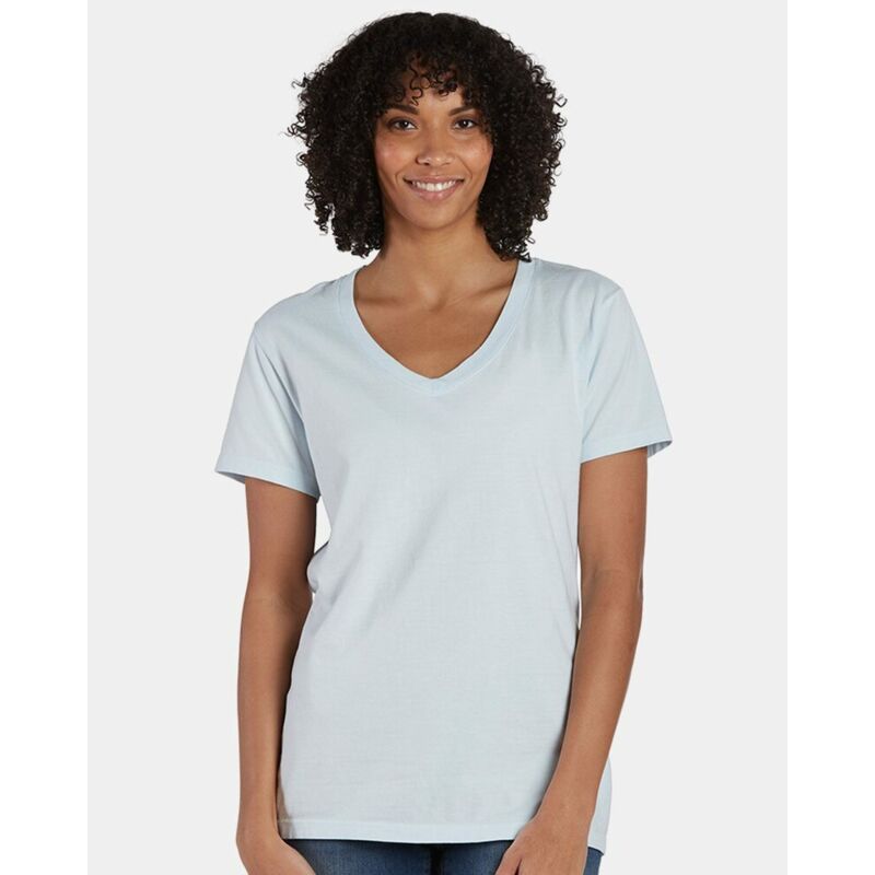 Women's Garment-Dyed V-Neck T-Shirt Thumbnail