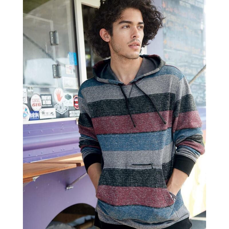 Men's Printed Stripes Fleece Sweatshirt Thumbnail