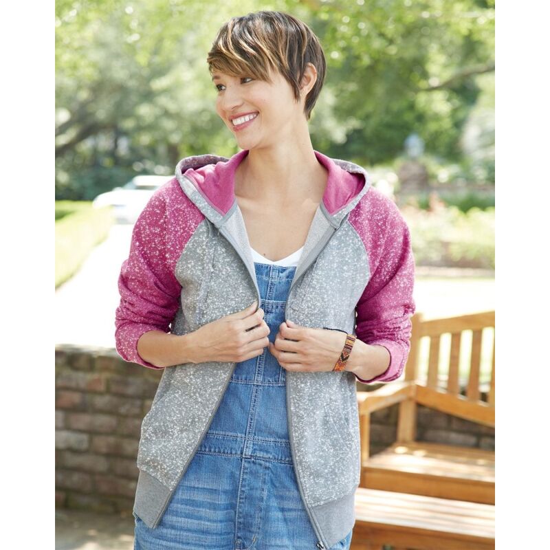 Women’s Glitter French Terry Full-Zip Hooded Sweatshirt Thumbnail