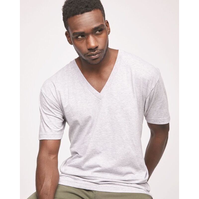 Unisex Fine Jersey V-Neck Tee Thumbnail