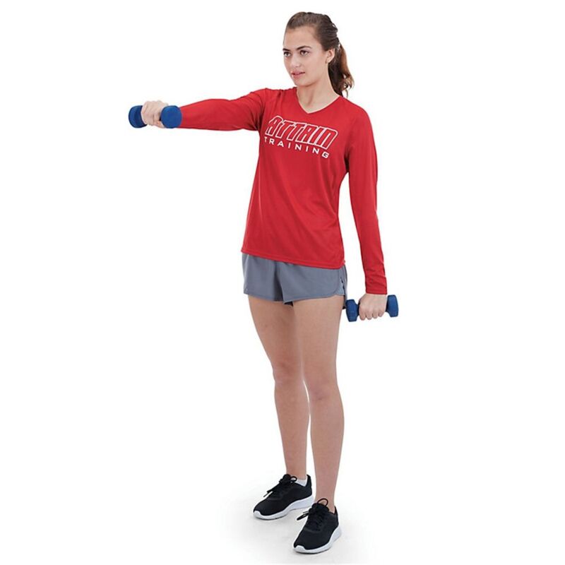 Women's Attain Wicking Long Sleeve V-Neck T-Shirt Thumbnail
