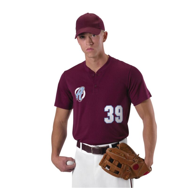 Youth Baseball Two Button Henley Jersey Thumbnail