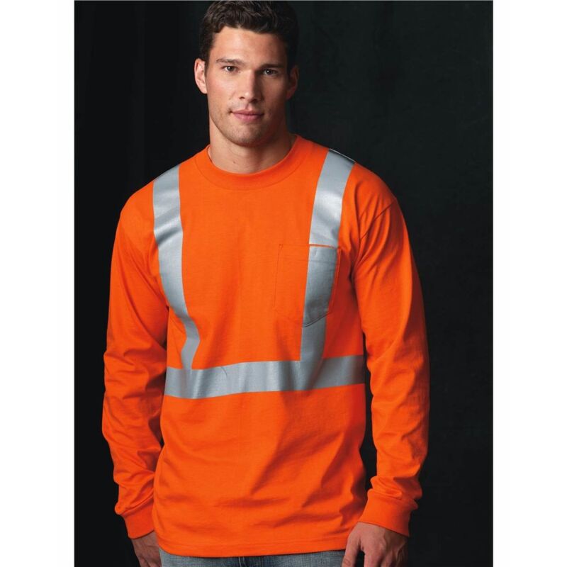 Unisex USA-Made High Visibility Long Sleeve Pocket T-Shirt Thumbnail
